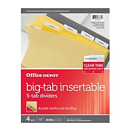 أوفيس ديبوت Office Depot - مجلدات الملفات - فواصل قابلة للإدراج مع علامات تبويب كبيرة، برتقالي، علامات تبويب شفافة، 5 علامات تبويب، مجموعات - فواصل قابلة للإدراج مع - Image 5